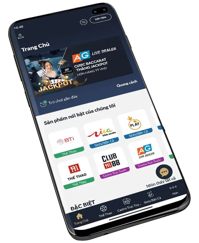 Giao diện ứng dụng X1BET hiển thị các tính năng nổi bật